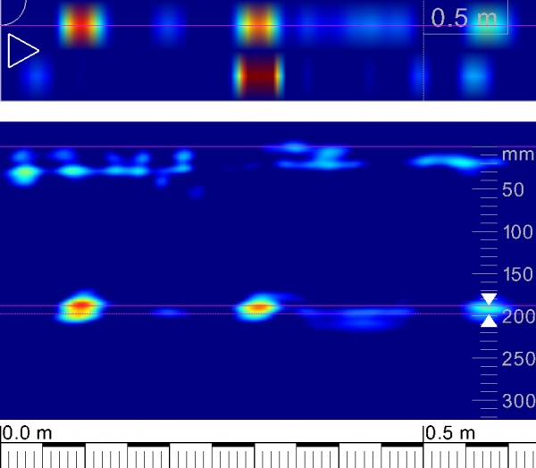 本日の現場[コンクリートの内部調査(レーダー探査]